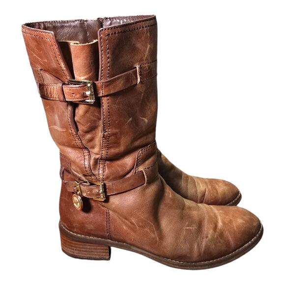 MICHAEL Michael Kors Blake Boot 7.5 M Brown winter Boot Buckles Calf - Picture 4 of 16